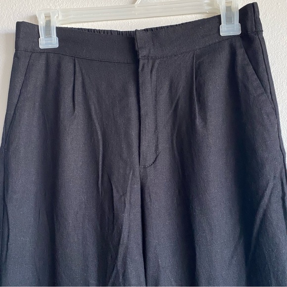 Black Linen Blend Trousers - Picture 5 of 9